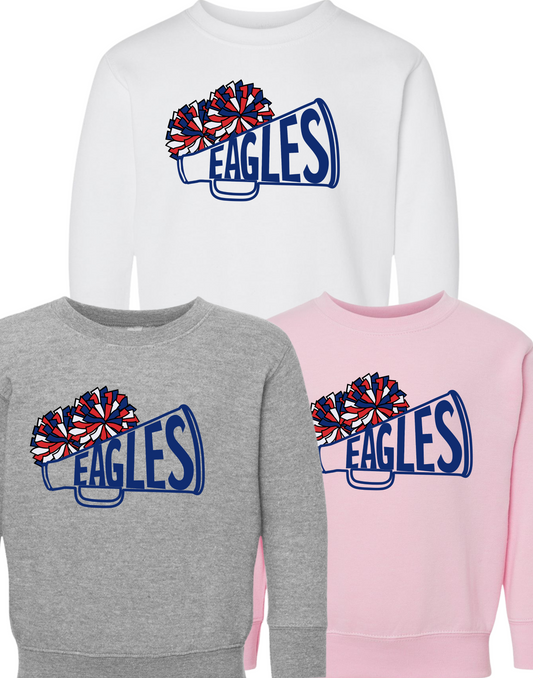 TODDLER Eagles Cheer Crewnecks Various Colors