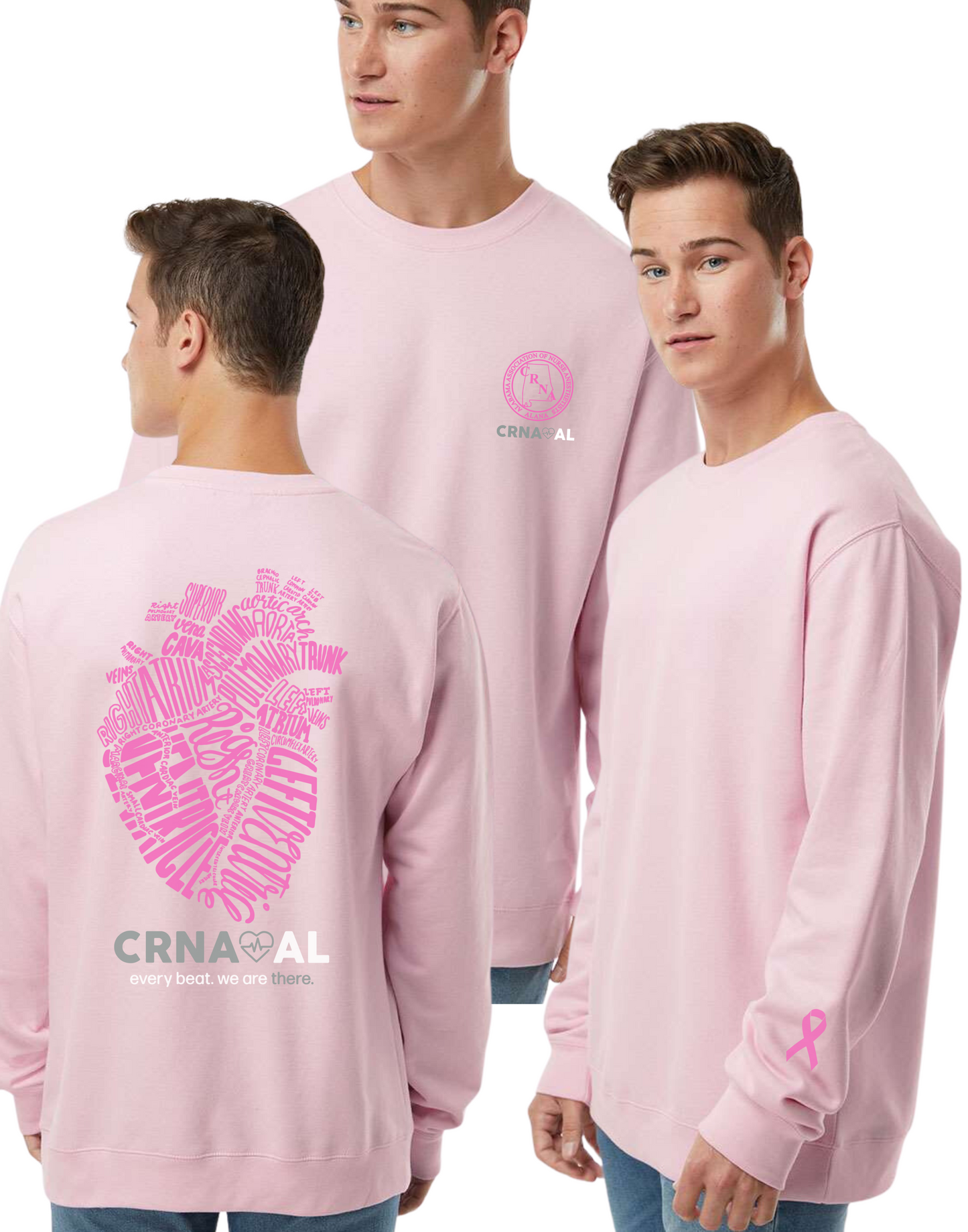 CRNA Wears Pink Crew Neck Sweatshirt