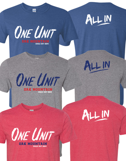 ALL IN EAGLE DAY - Red/Blue Color Ink YOUTH - ADULT