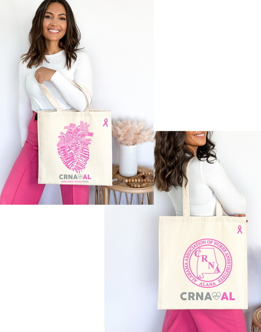 Large Pink CRNA Tote Bags