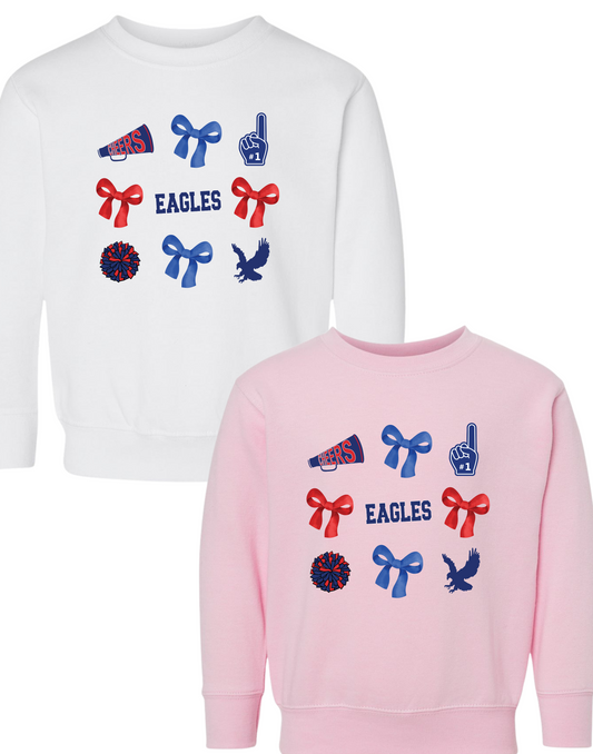 TODDLER Cheer & Bows Crewnecks - Various Colors