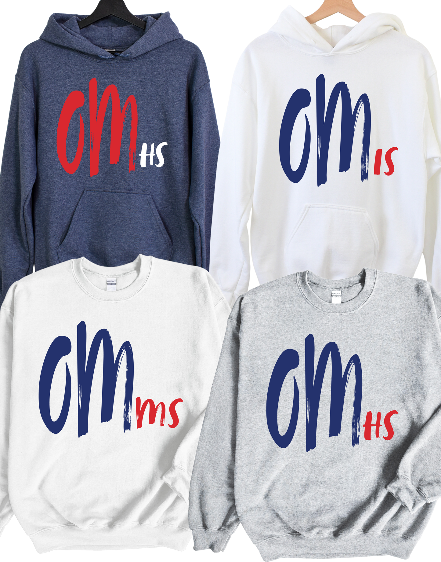 YOUTH Shout Out OM ( All schools ) Sweatshirts  Choose all OM Schools