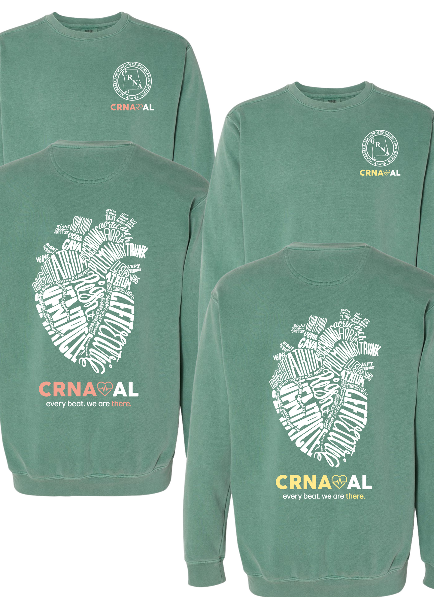 CRNA Spring Comfort Colors Sweatshirt: Light Green