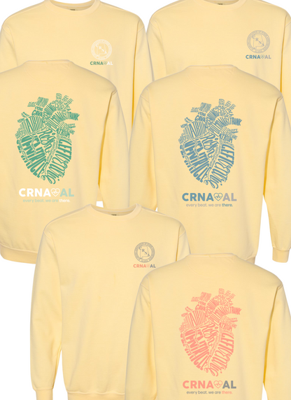 CRNA Spring Comfort Colors Sweatshirt: Butter/Banana