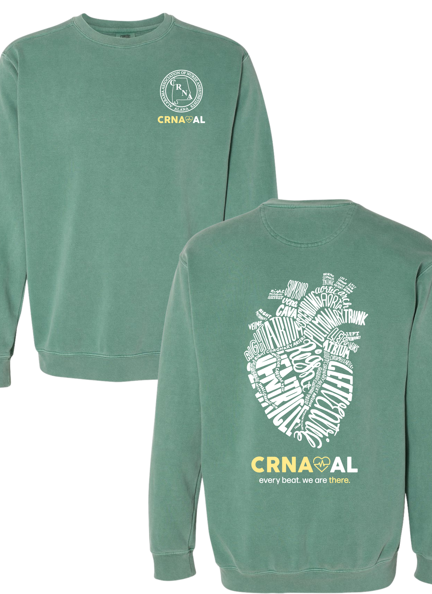 CRNA Spring Comfort Colors Sweatshirt: Light Green