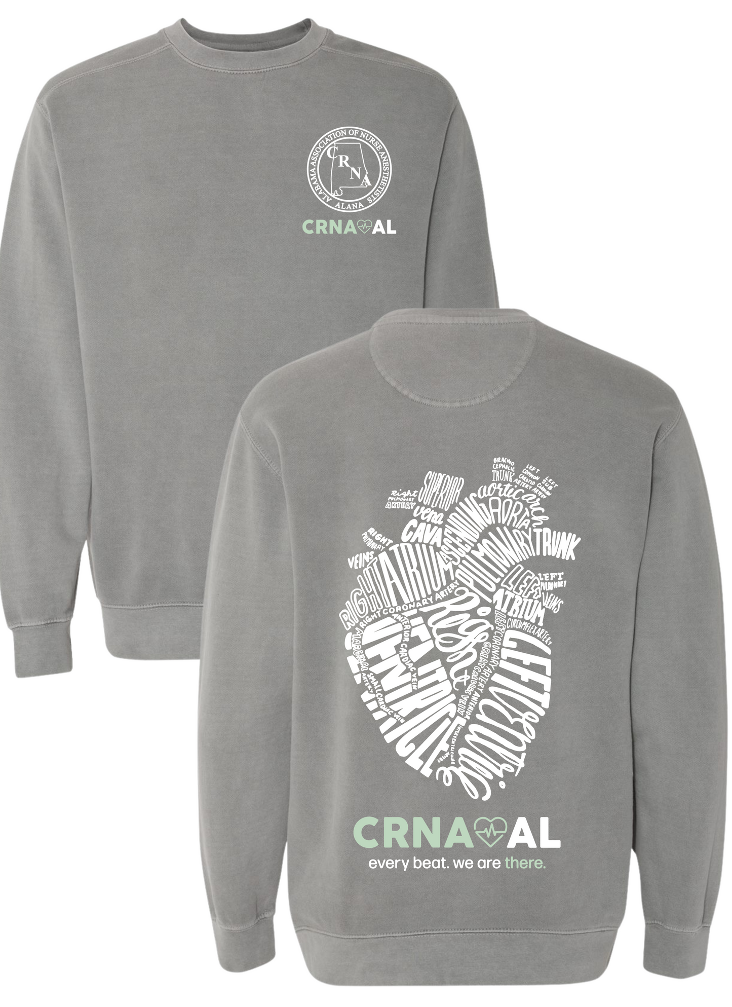 CRNA Spring Comfort Colors Sweatshirt: Grey