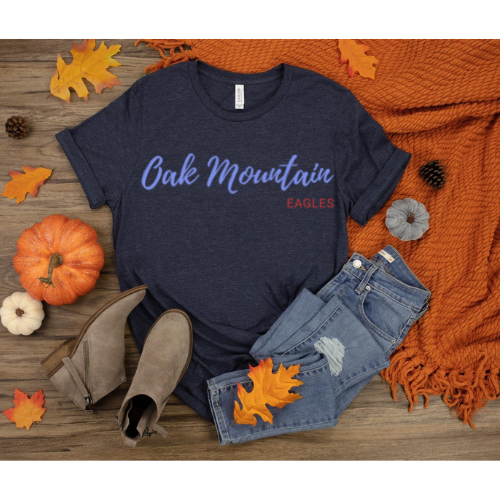 YOUTH/TODDLER Baby Blue Oak Mountain Script Tshirts