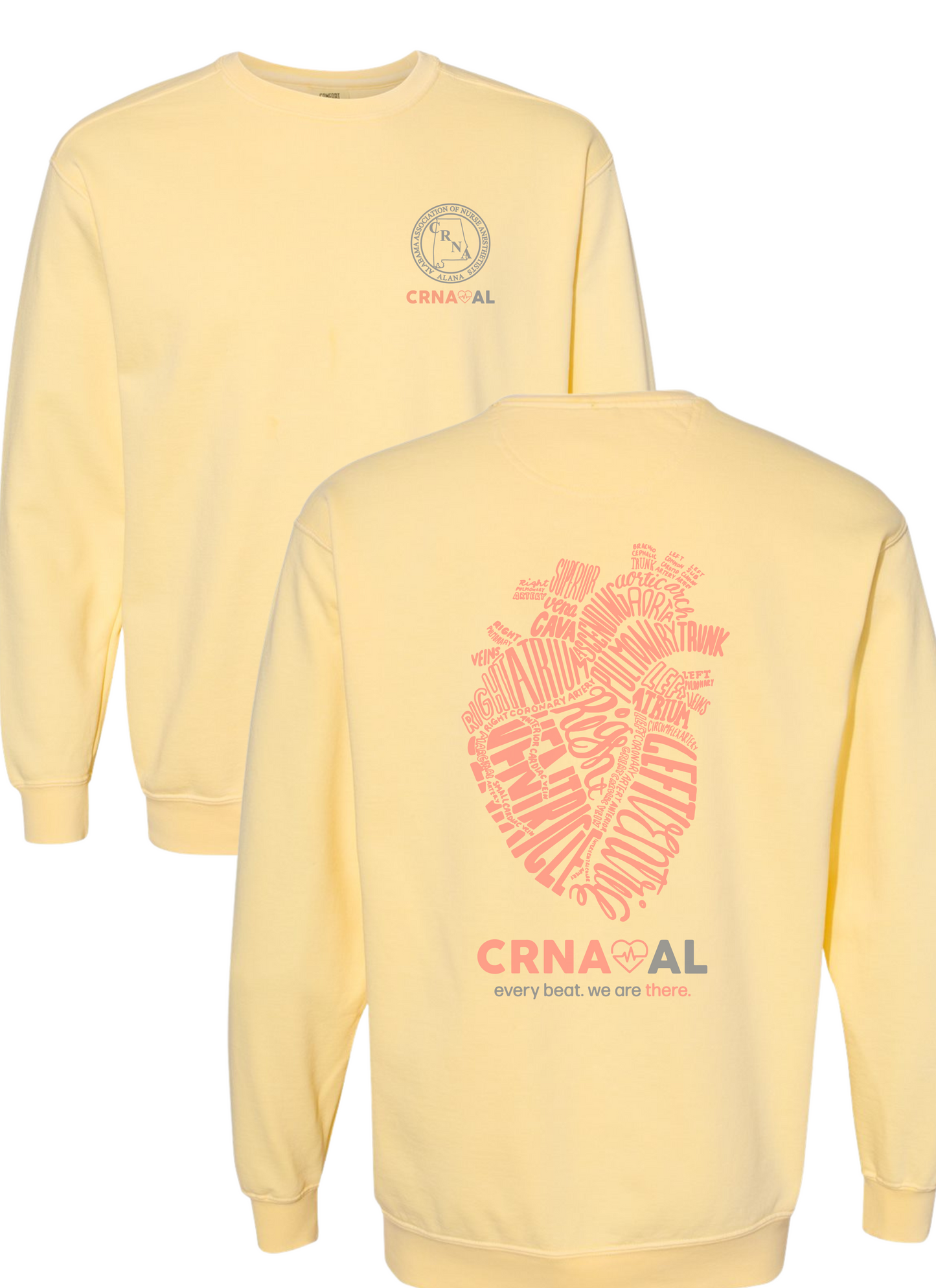 CRNA Spring Comfort Colors Sweatshirt: Butter/Banana
