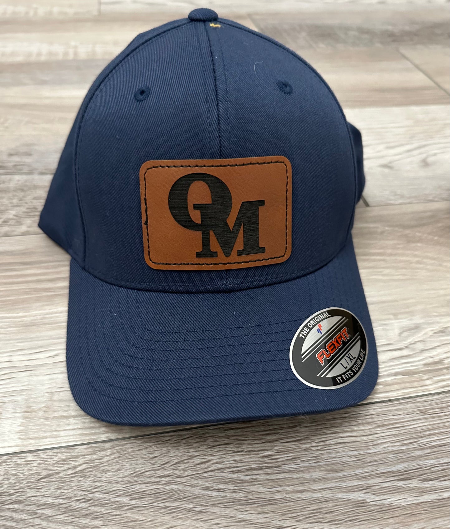 Navy fitted OM patch hat